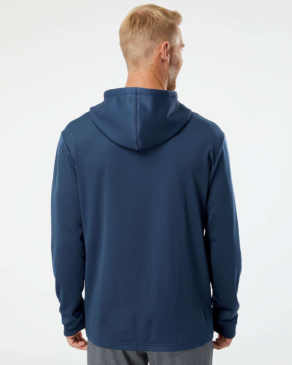 no-logo Adidas Textured Mixed Media Hooded Sweatshirt-Fleece-Adidas-Thread Logic