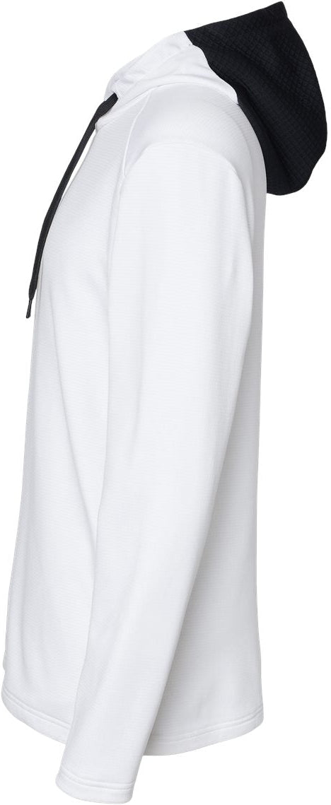 no-logo Adidas Textured Mixed Media Hooded Sweatshirt-Fleece-Adidas-Thread Logic