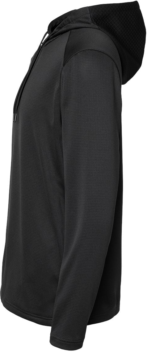 no-logo Adidas Textured Mixed Media Hooded Sweatshirt-Fleece-Adidas-Thread Logic