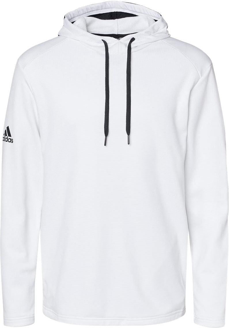 OUTLET-Adidas Textured Mixed Media Hooded Sweatshirt