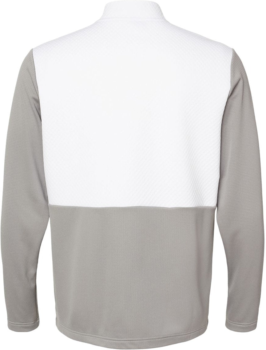 no-logo Adidas Textured Mixed Media Quarter-Zip Pullover-Outerwear-Adidas-Thread Logic