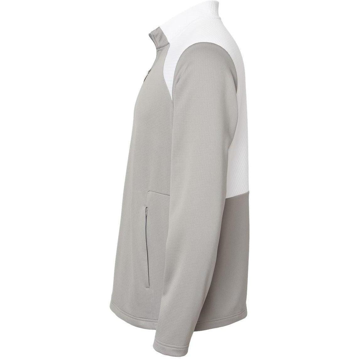 no-logo Adidas Textured Mixed Media Quarter-Zip Pullover-Outerwear-Adidas-Thread Logic