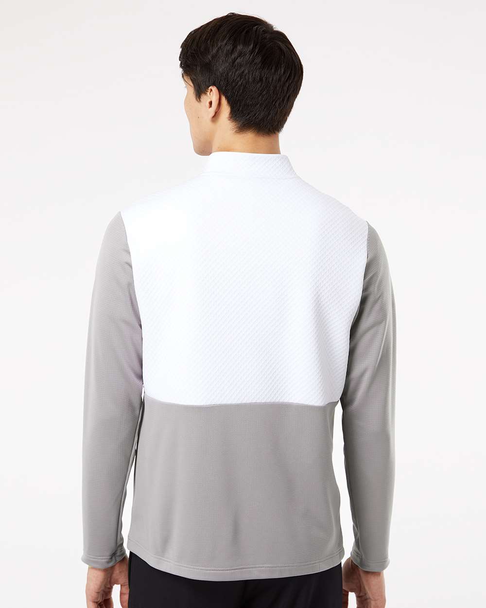 no-logo Adidas Textured Mixed Media Quarter-Zip Pullover-Outerwear-Adidas-Thread Logic