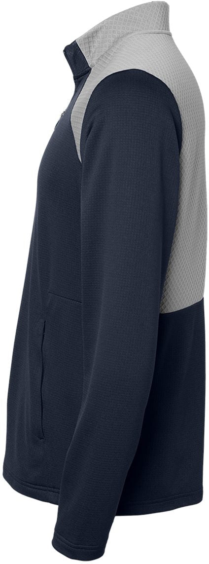 no-logo Adidas Textured Mixed Media Quarter-Zip Pullover-Outerwear-Adidas-Thread Logic