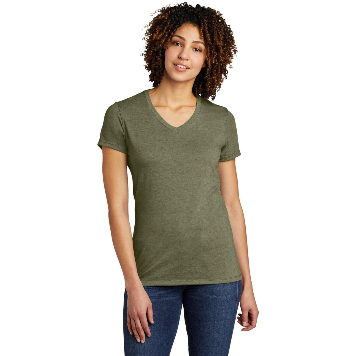 no-logo Allmade Ladies Tri-Blend V-Neck Tee-Regular-Allmade-Thread Logic