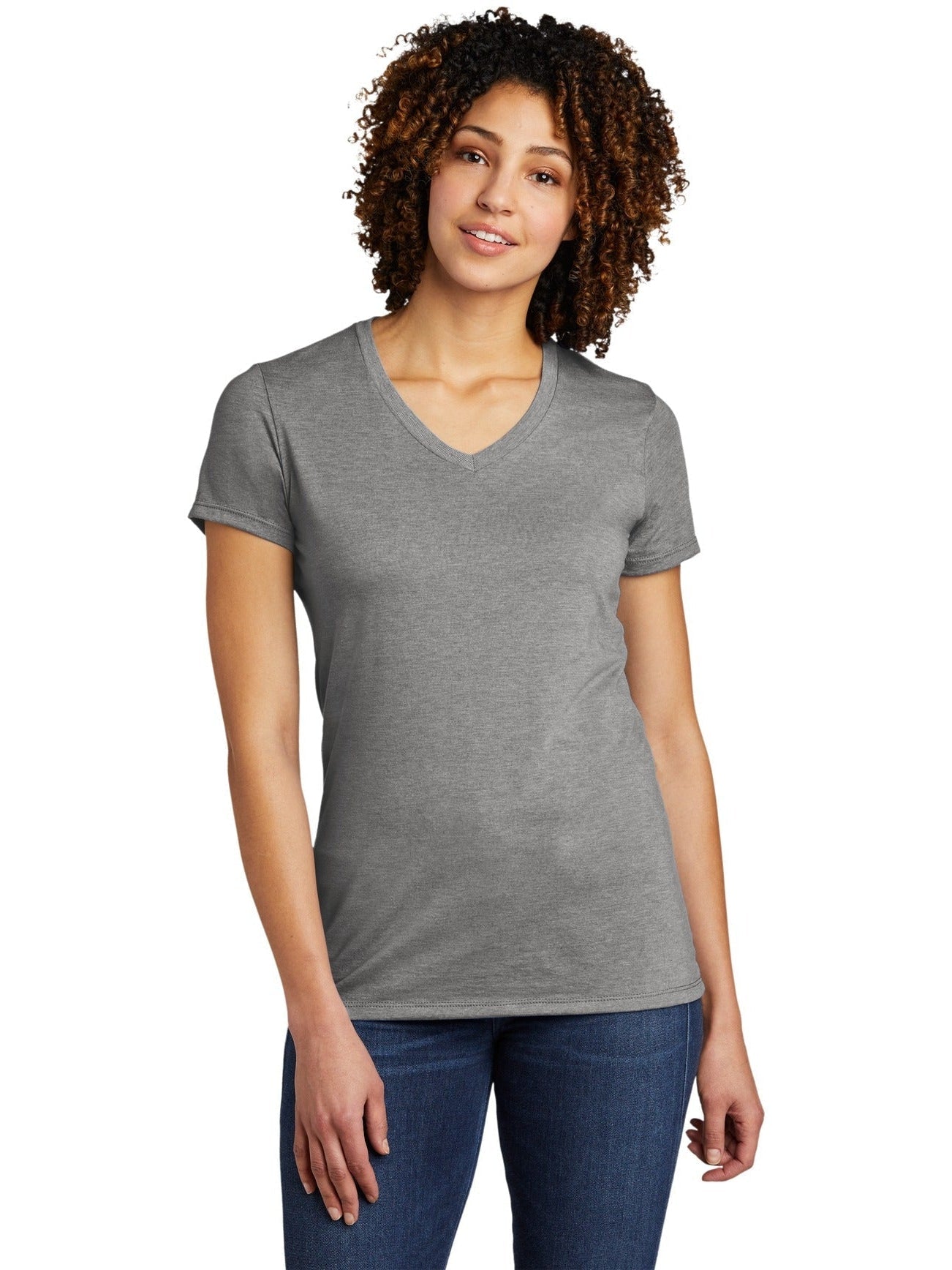 no-logo Allmade Ladies Tri-Blend V-Neck Tee-Regular-Allmade-Thread Logic