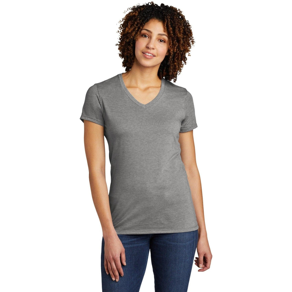 no-logo Allmade Ladies Tri-Blend V-Neck Tee-Regular-Allmade-Thread Logic