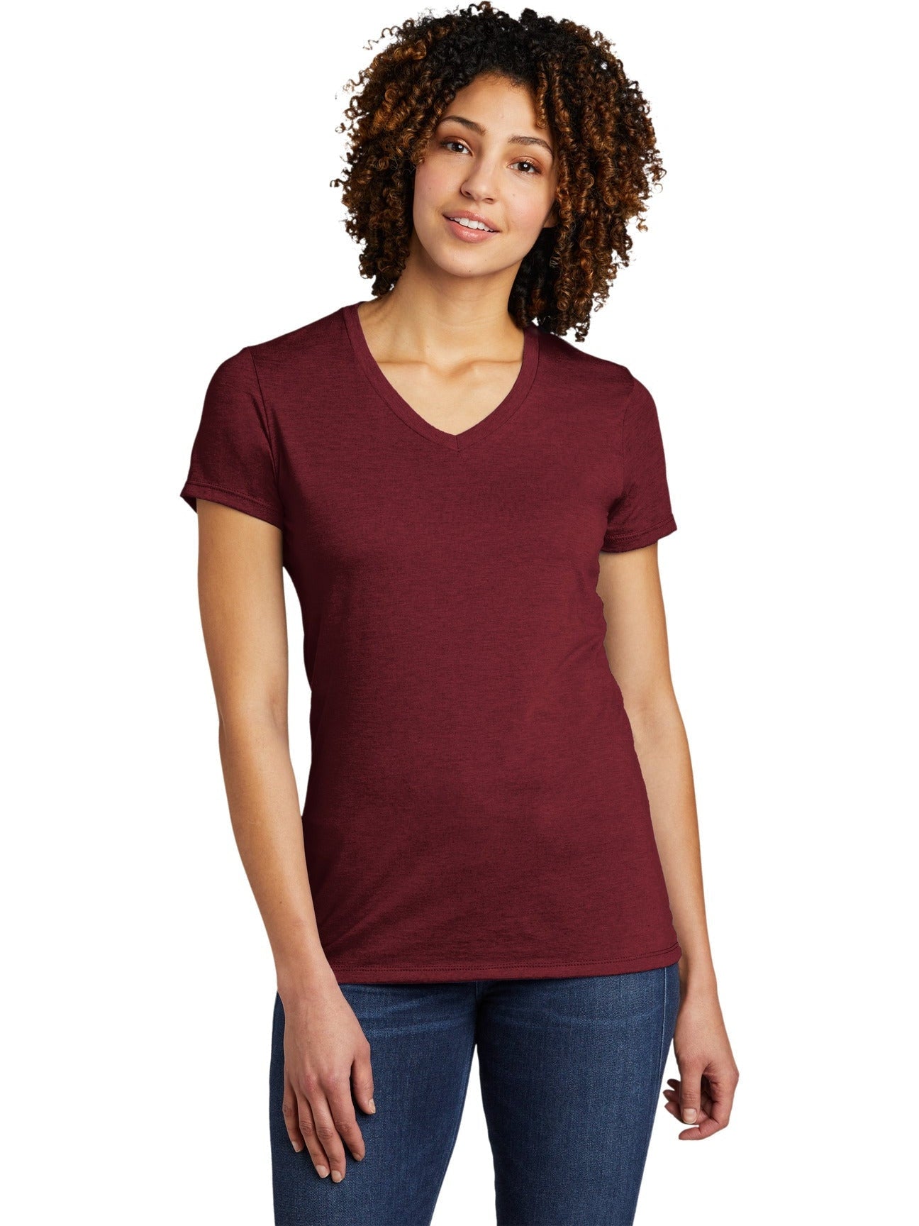 no-logo Allmade Ladies Tri-Blend V-Neck Tee-Regular-Allmade-Thread Logic