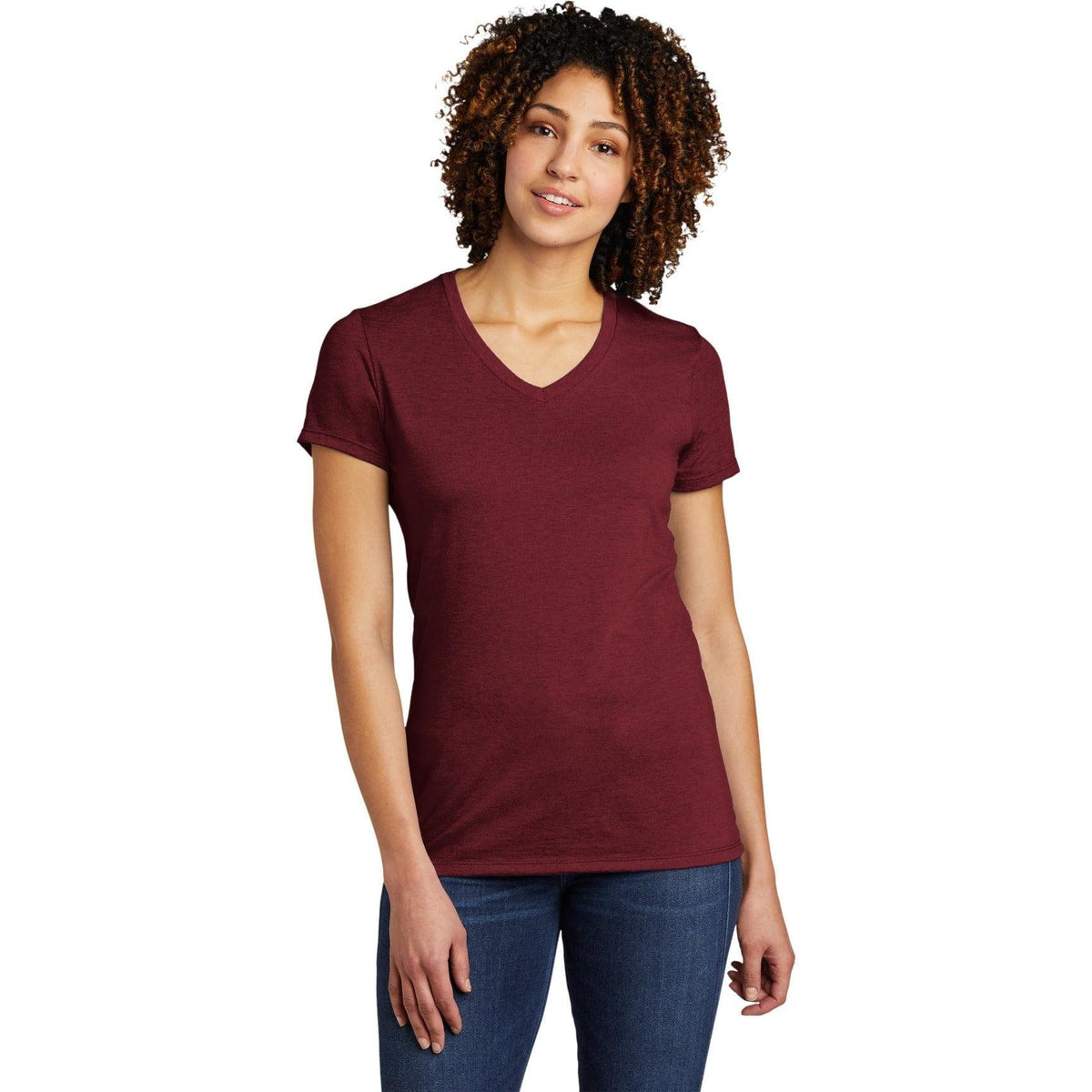 no-logo Allmade Ladies Tri-Blend V-Neck Tee-Regular-Allmade-Thread Logic