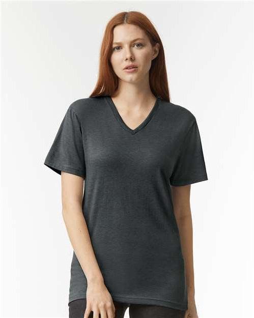 no-logo American Apparel CVC V-Neck Tee-Apparel-American Apparel-Heather Charcoal-S-Thread Logic