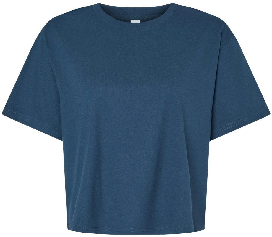American Apparel Ladies Fine Jersey Boxy Tee-Apparel-American Apparel-Sea Blue-S-Thread Logic