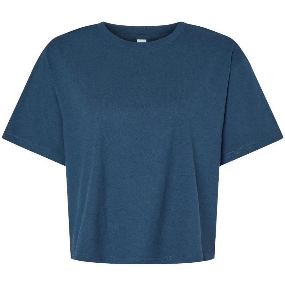 no-logo American Apparel Ladies Fine Jersey Boxy Tee-Apparel-American Apparel-Sea Blue-S-Thread Logic