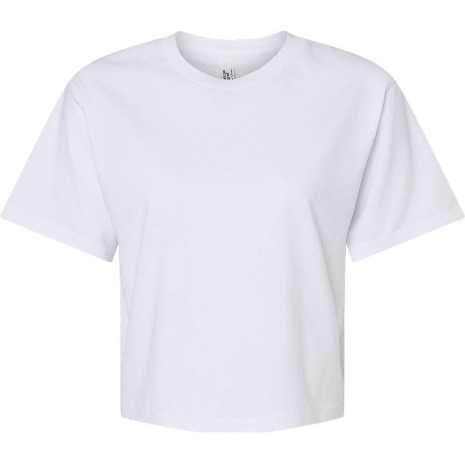 no-logo American Apparel Ladies Fine Jersey Boxy Tee-Apparel-American Apparel-White-S-Thread Logic