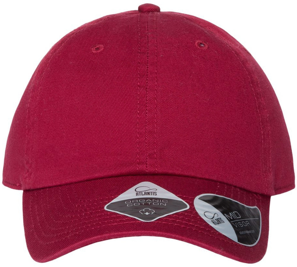 Atlantis Headwear Sustainable Dad Hat-Apparel-Atlantis Headwear-Cardinal Red-Adjustable-Thread Logic