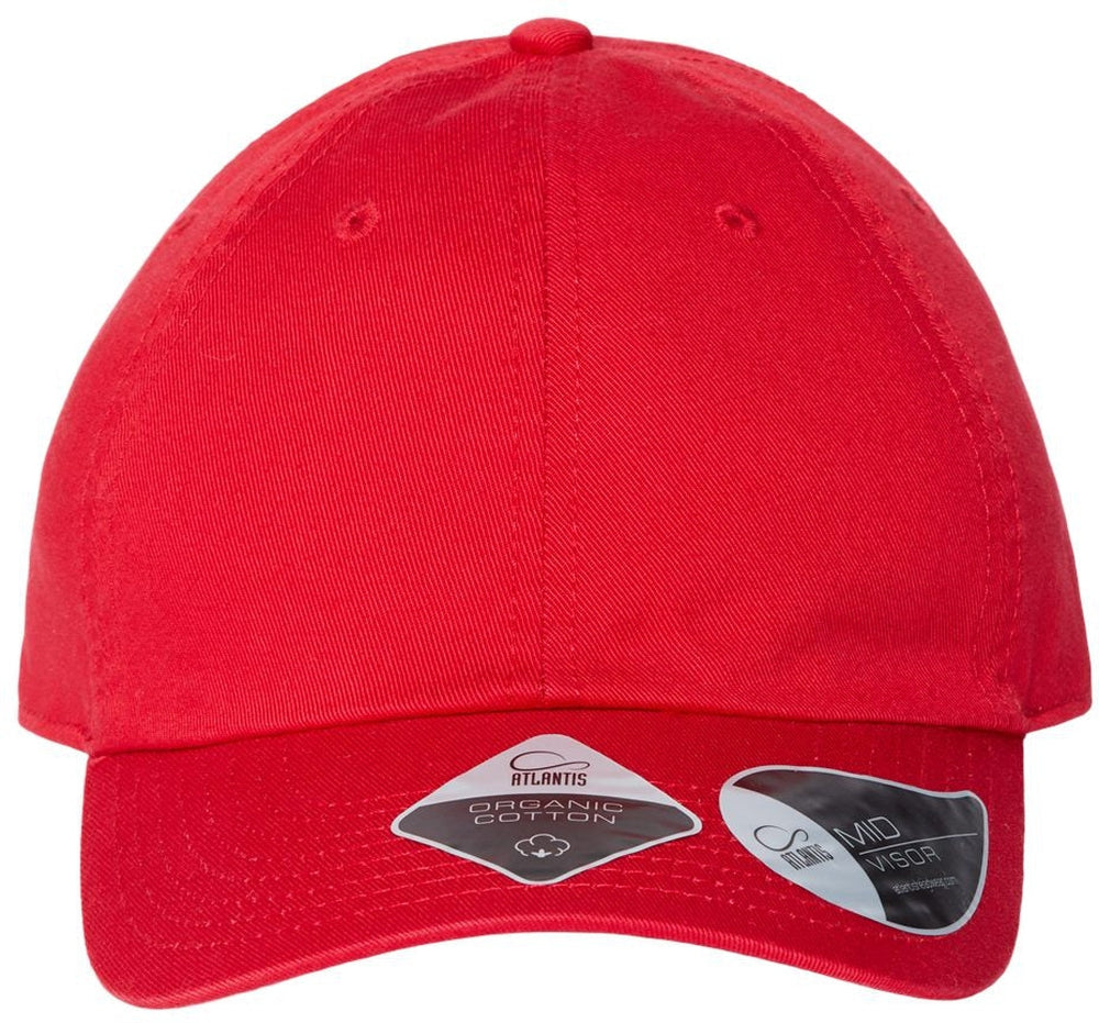 Atlantis Headwear Sustainable Dad Hat-Apparel-Atlantis Headwear-Red-Adjustable-Thread Logic