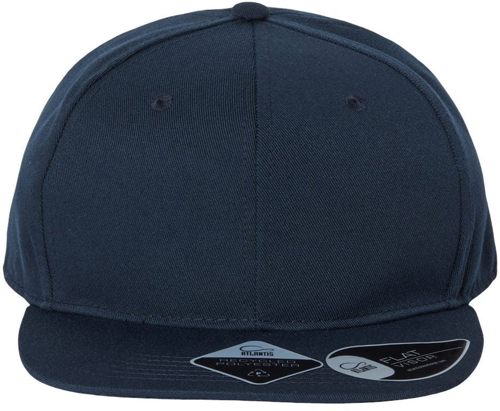 Atlantis Headwear Sustainable Flat Bill Cap-Apparel-Atlantis Headwear-Navy-Adjustable-Thread Logic