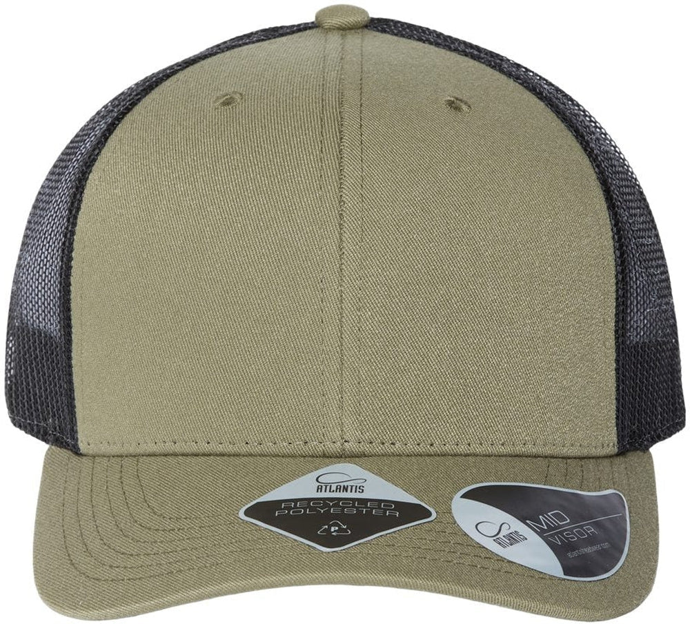 Atlantis Headwear Sustainable Trucker Cap-Apparel-Atlantis Headwear-Olive/ Black-Adjustable-Thread Logic