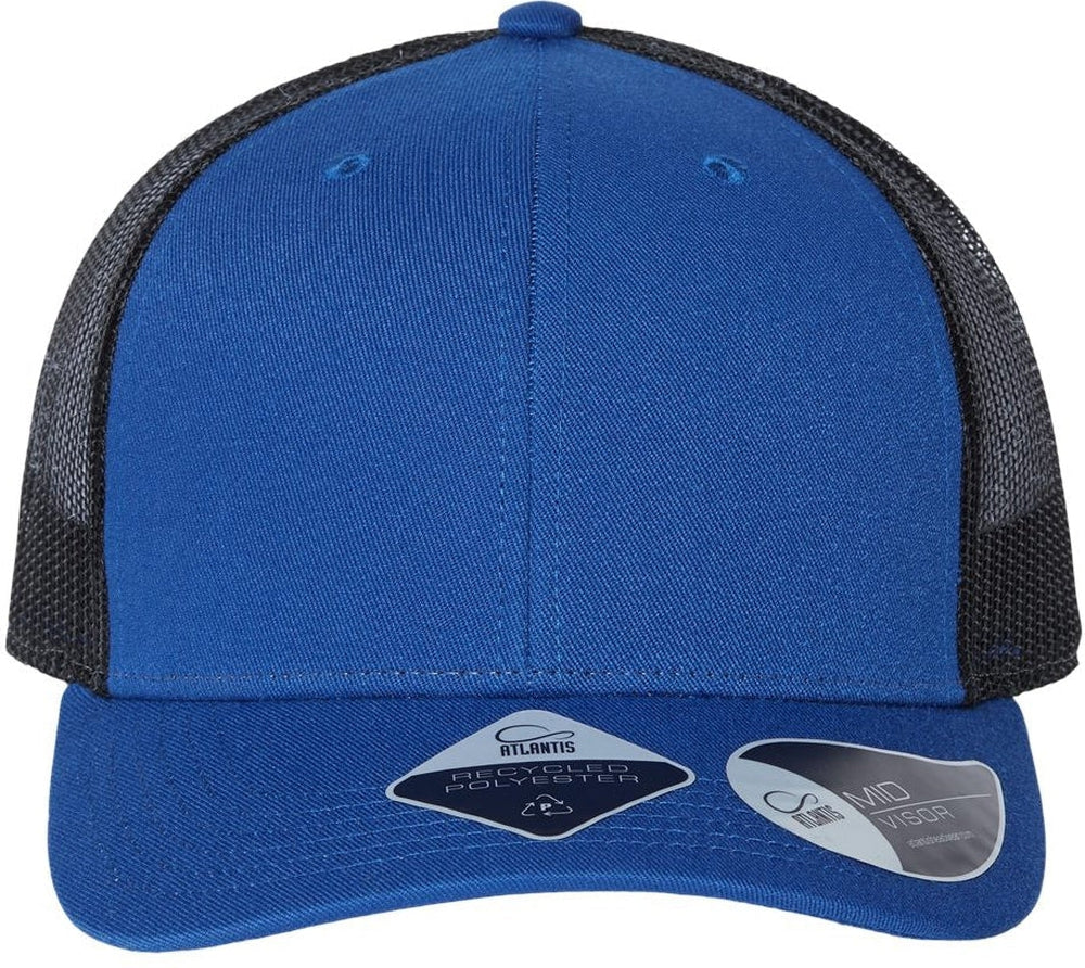 Atlantis Headwear Sustainable Trucker Cap-Apparel-Atlantis Headwear-Royal/ Black-Adjustable-Thread Logic