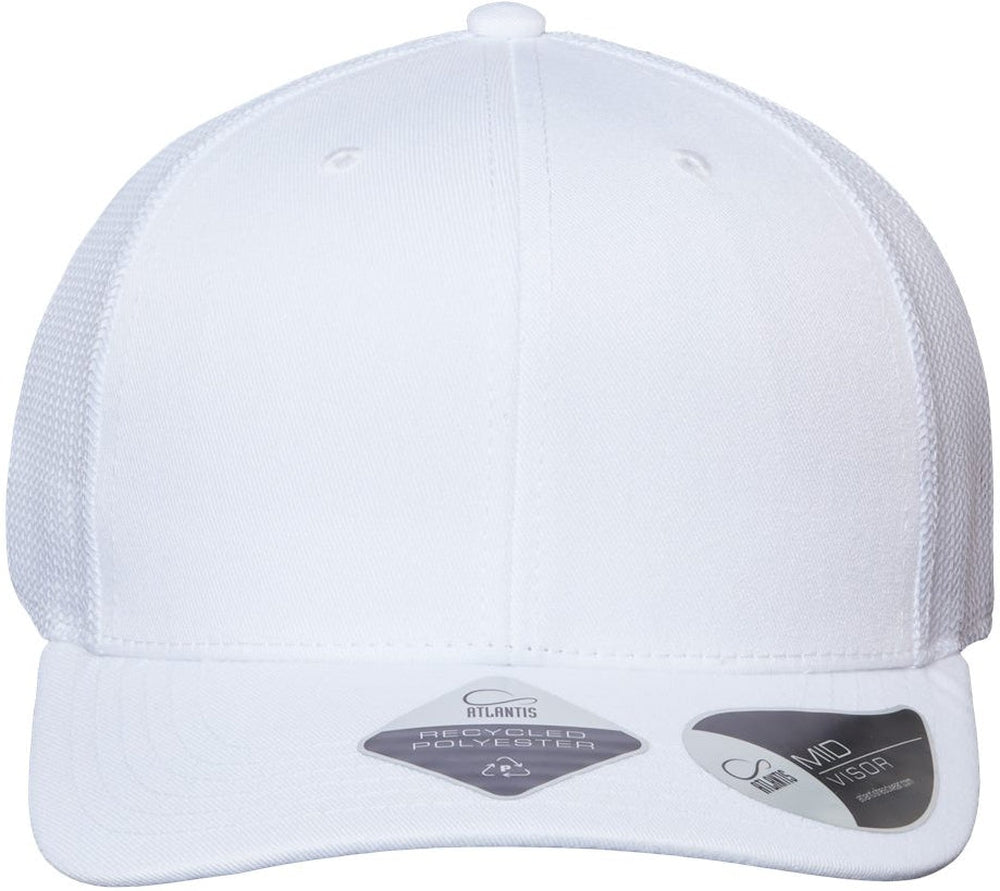 Atlantis Headwear Sustainable Trucker Cap-Apparel-Atlantis Headwear-White/ White-Adjustable-Thread Logic