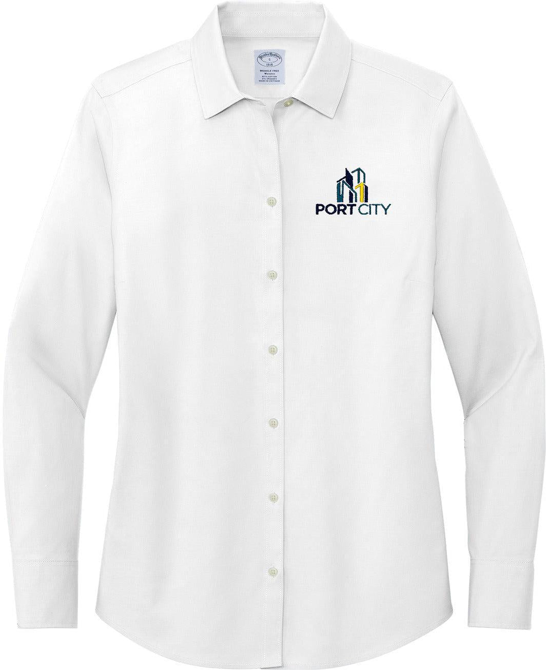 Brooks Brothers Women's Wrinkle-Free Stretch Pinpoint Shirt (White) L Brooks Brothers Women's Wrinkle-Free Stretch Pinpoint Shirt (White) L