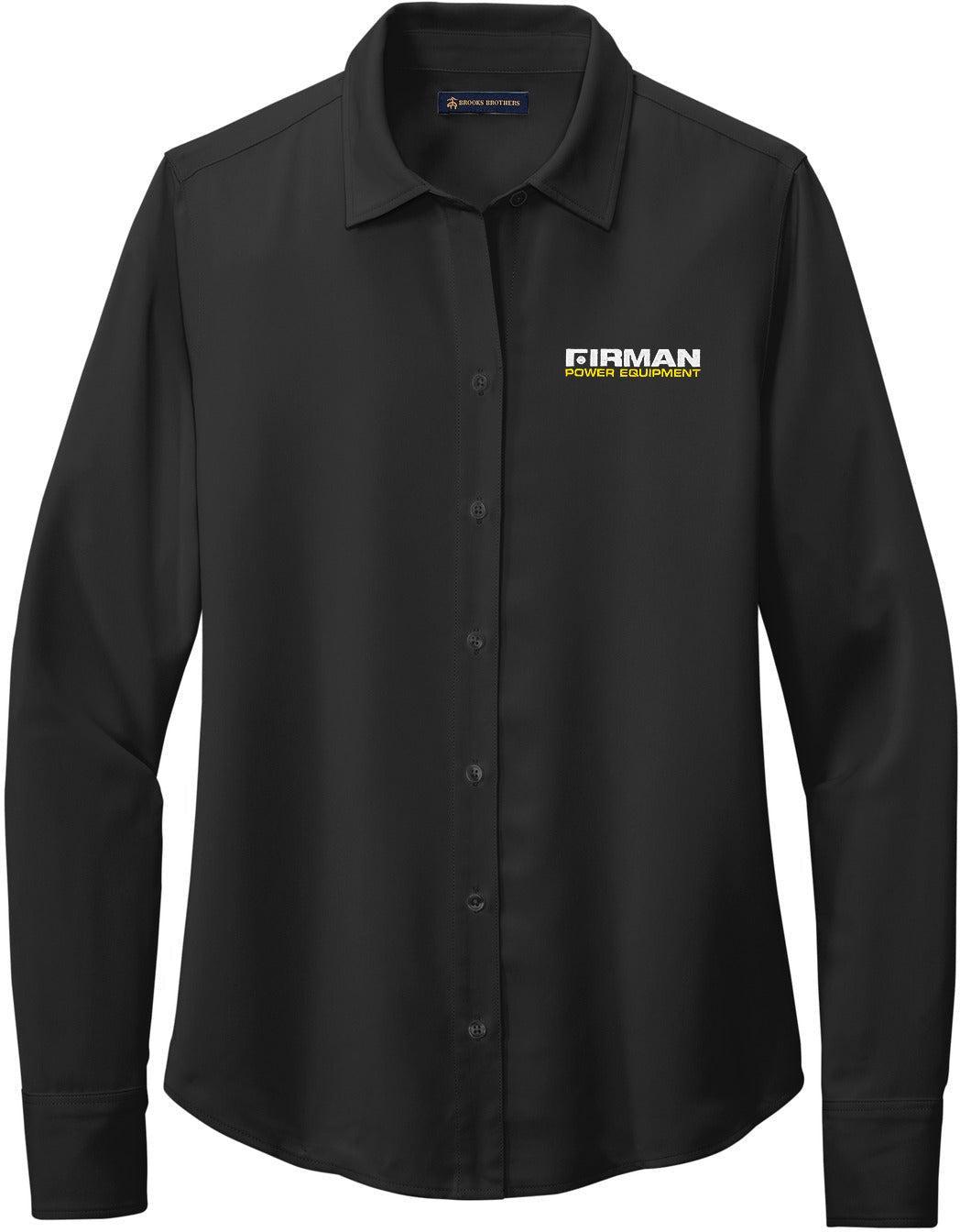 no-logo Brooks Brothers Ladies Full-Button Satin Blouse-Regular-Brooks Brothers-Thread Logic