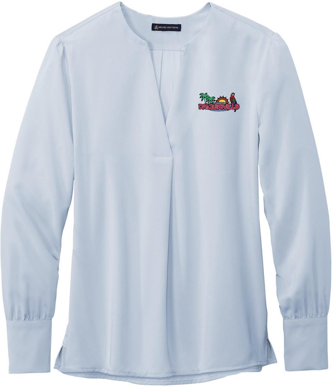 Brooks Brothers Women's Open-Neck Satin Blouse With Custom