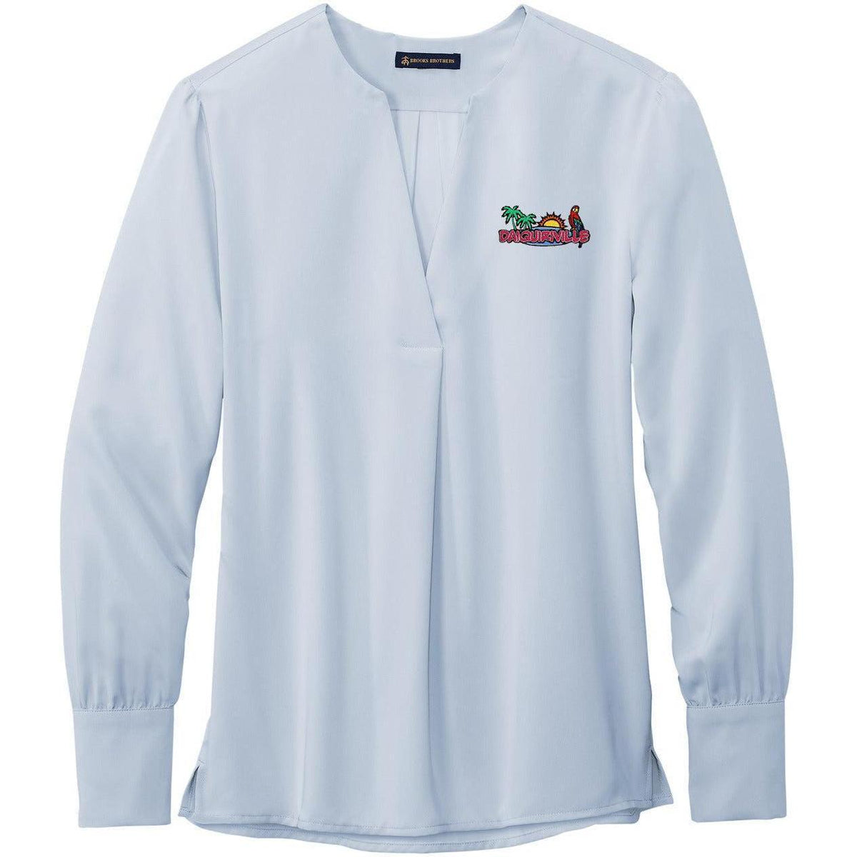 no-logo Brooks Brothers Ladies Open-Neck Satin Blouse-Regular-Brooks Brothers-Thread Logic