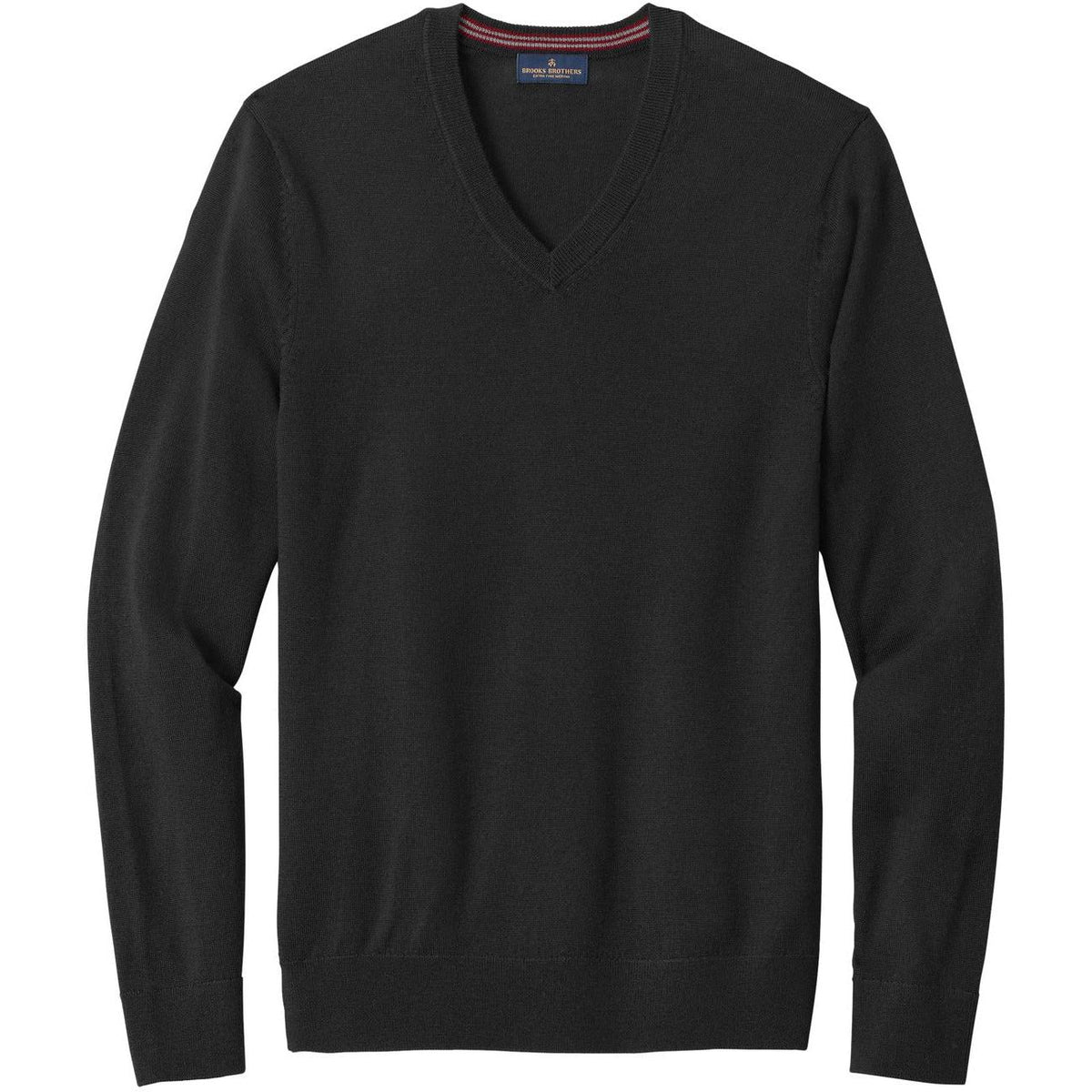 no-logo Brooks Brothers Washable Merino V-Neck Sweater-New-Brooks Brothers-Deep Black-XS-Thread Logic