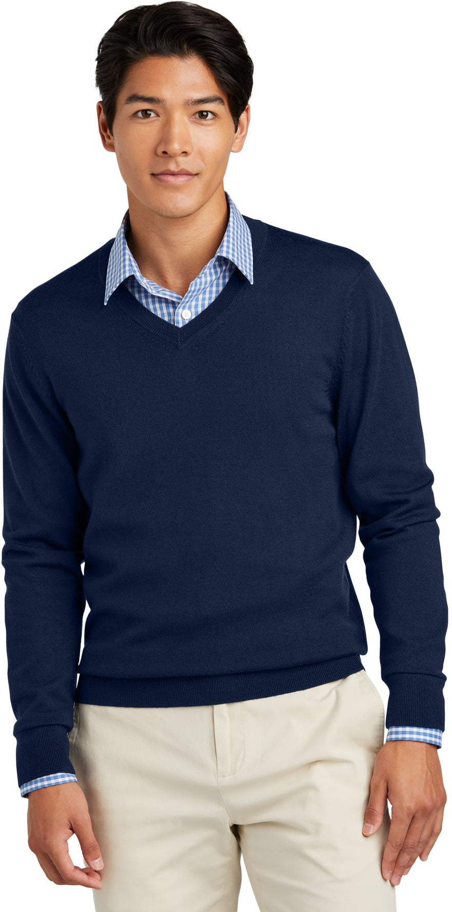 no-logo Brooks Brothers Washable Merino V-Neck Sweater-Brooks Brothers-Thread Logic