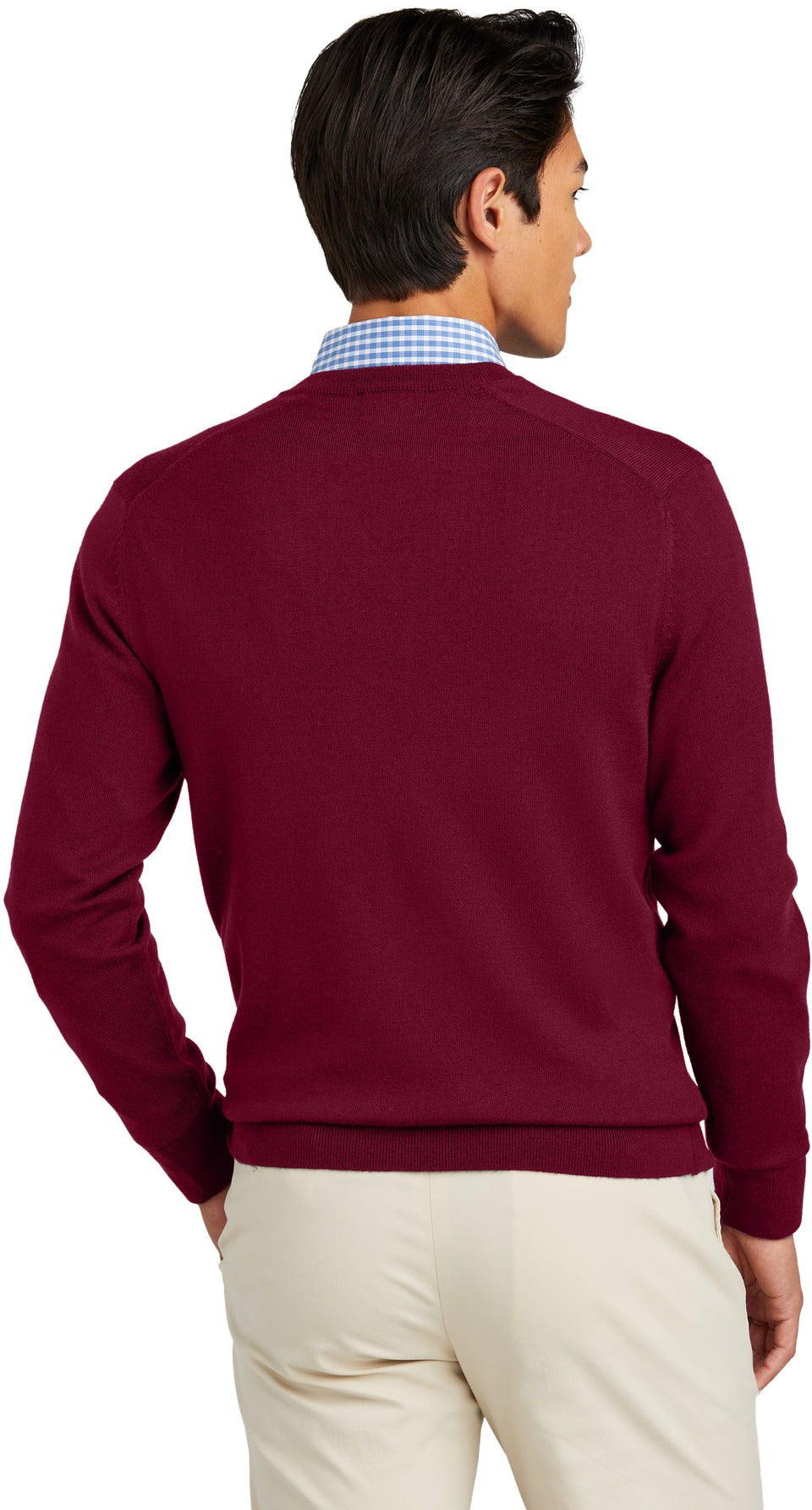 no-logo Brooks Brothers Washable Merino V-Neck Sweater-Brooks Brothers-Thread Logic