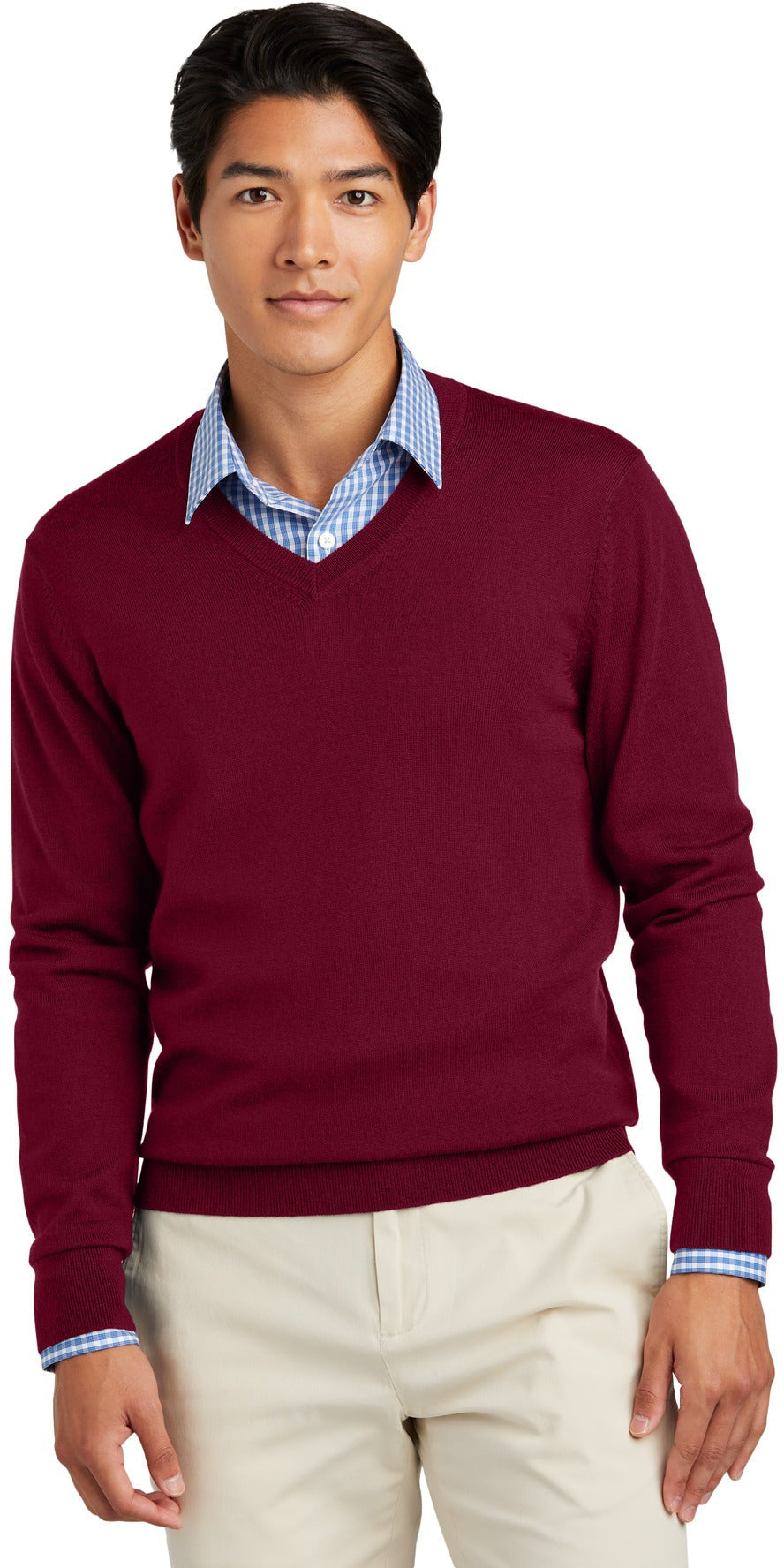 no-logo Brooks Brothers Washable Merino V-Neck Sweater-Brooks Brothers-Thread Logic