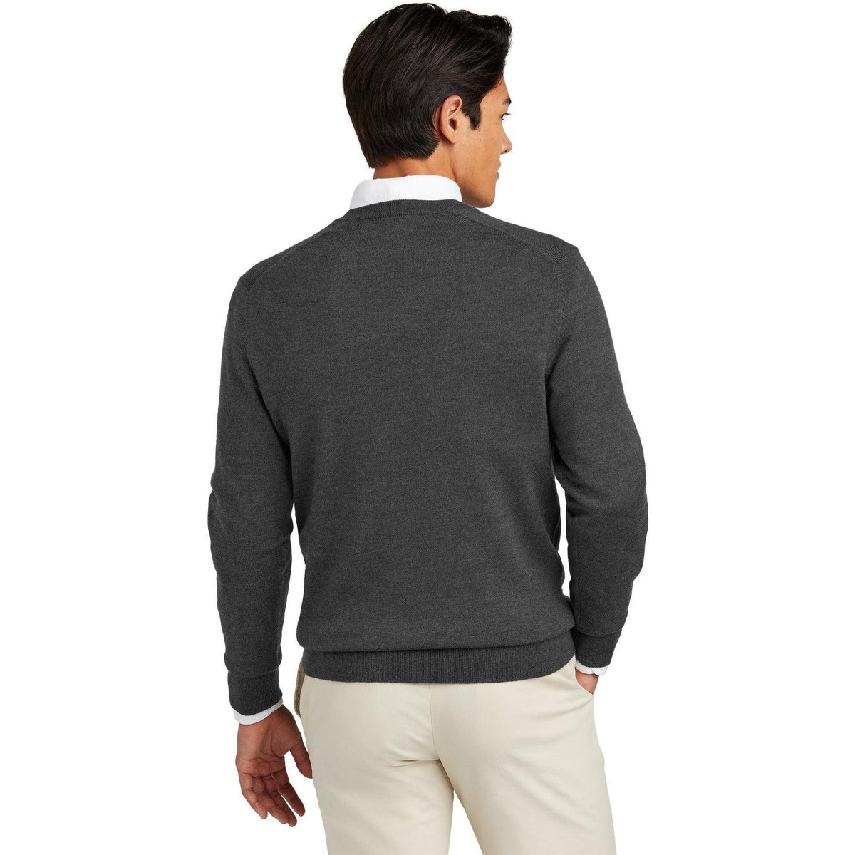 no-logo Brooks Brothers Washable Merino V-Neck Sweater-Brooks Brothers-Thread Logic