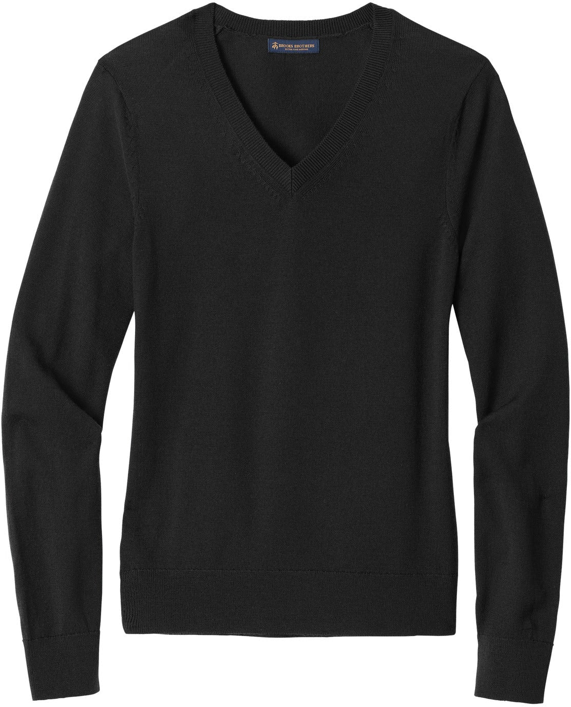 no-logo Brooks Brothers Ladies Washable Merino V-Neck Sweater-New-Brooks Brothers-Deep Black-XS-Thread Logic