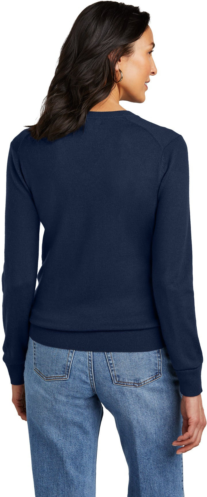 no-logo Brooks Brothers Women's Washable Merino V-Neck Sweater-Brooks Brothers-Thread Logic