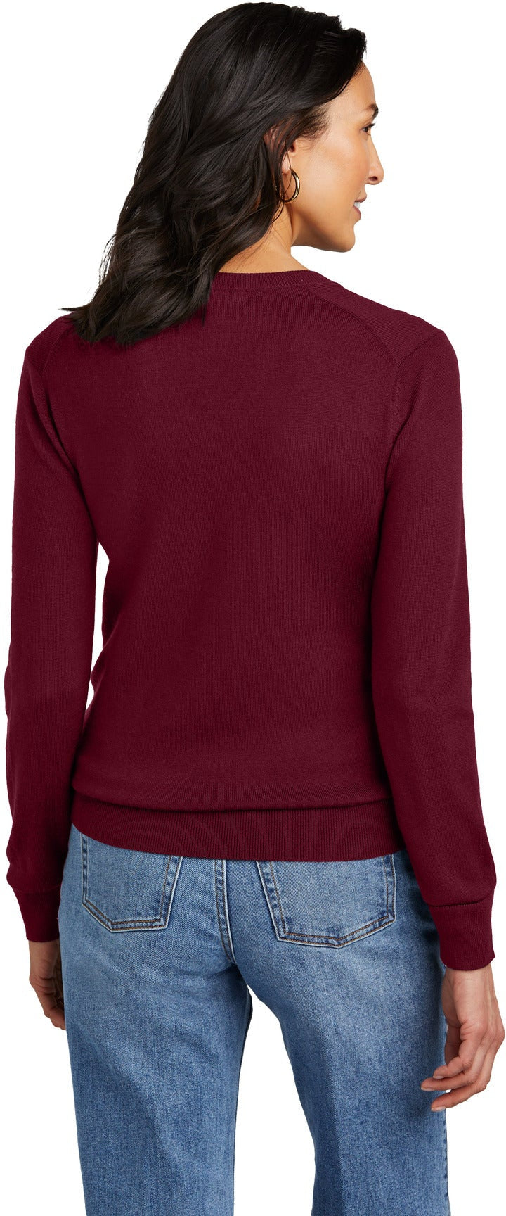 no-logo Brooks Brothers Women's Washable Merino V-Neck Sweater-Brooks Brothers-Thread Logic