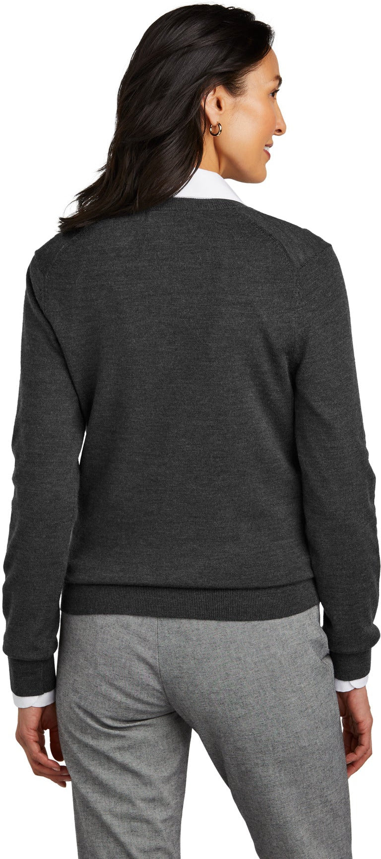 no-logo Brooks Brothers Women's Washable Merino V-Neck Sweater-Brooks Brothers-Thread Logic