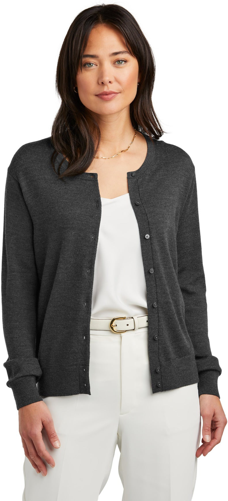 no-logo Brooks Brothers Women's Washable Merino Cardigan Sweater-Brooks Brothers-Thread Logic