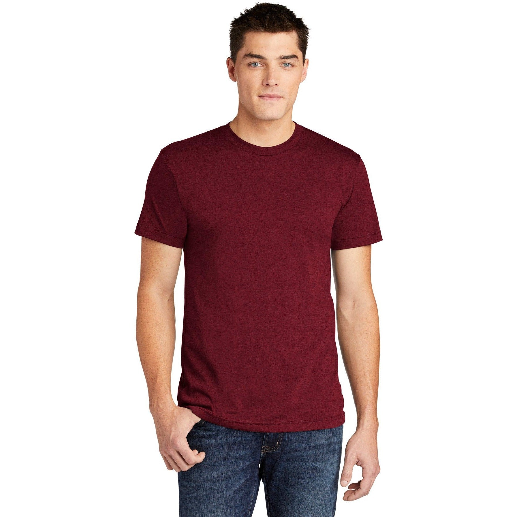 no-logo CLOSEOUT - American Apparel Poly-Cotton T-Shirt-American Apparel-Heather Cranberry-XS-Thread Logic