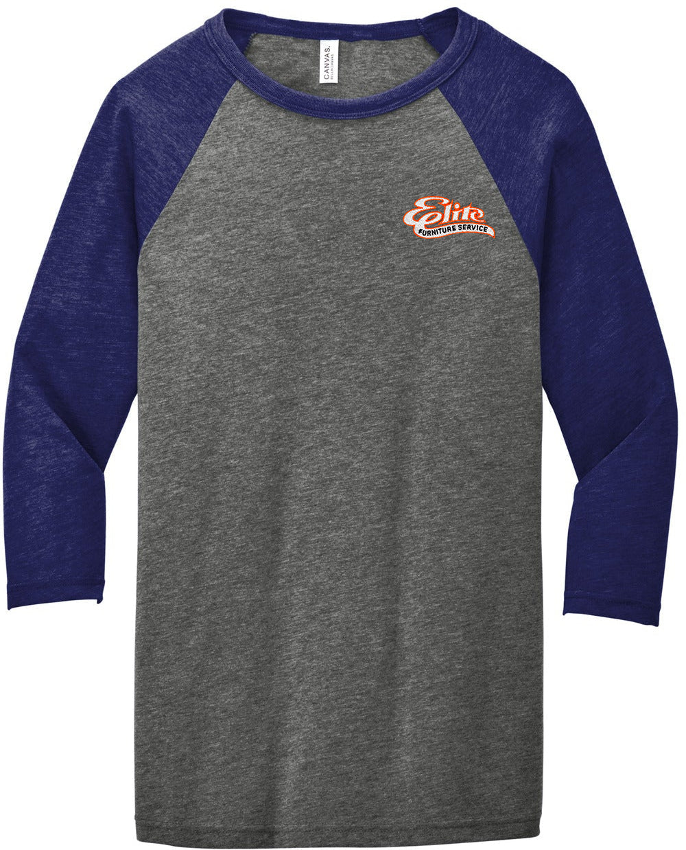 no-logo Bella+Canvas 3/4-Sleeve Baseball Tee-Regular-Bella&Canvas-Thread Logic