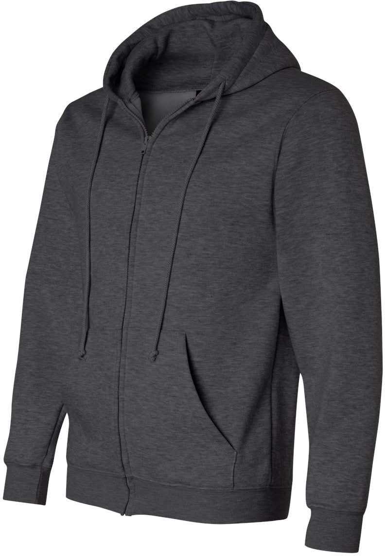 no-logo Bayside USA-Made FullZip Hooded Sweatshirt-Men's Layering-Bayside-Thread Logic