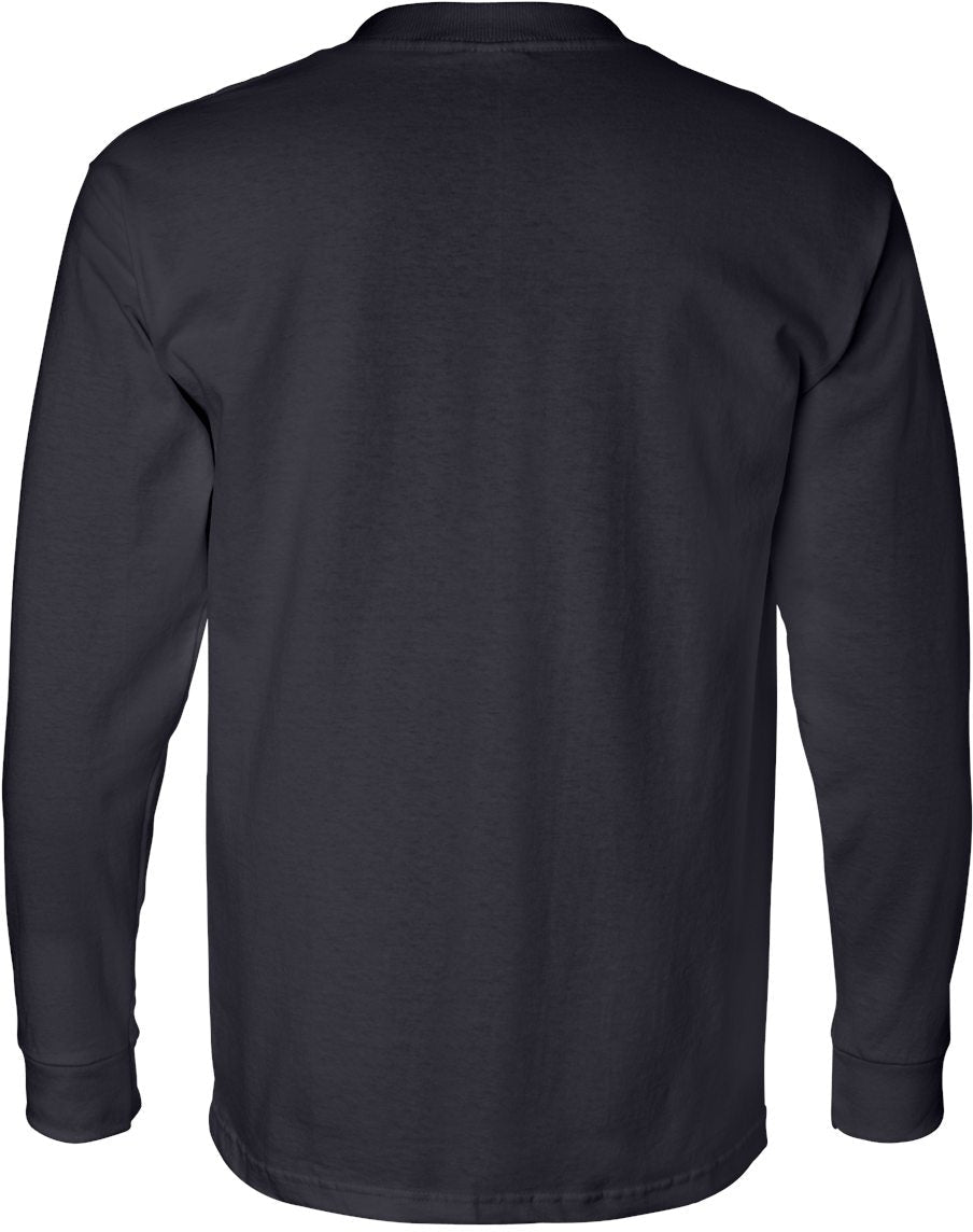 no-logo Bayside USA-Made Long Sleeve TShirt with a Pocket-Men's T Shirts-Bayside-Thread Logic