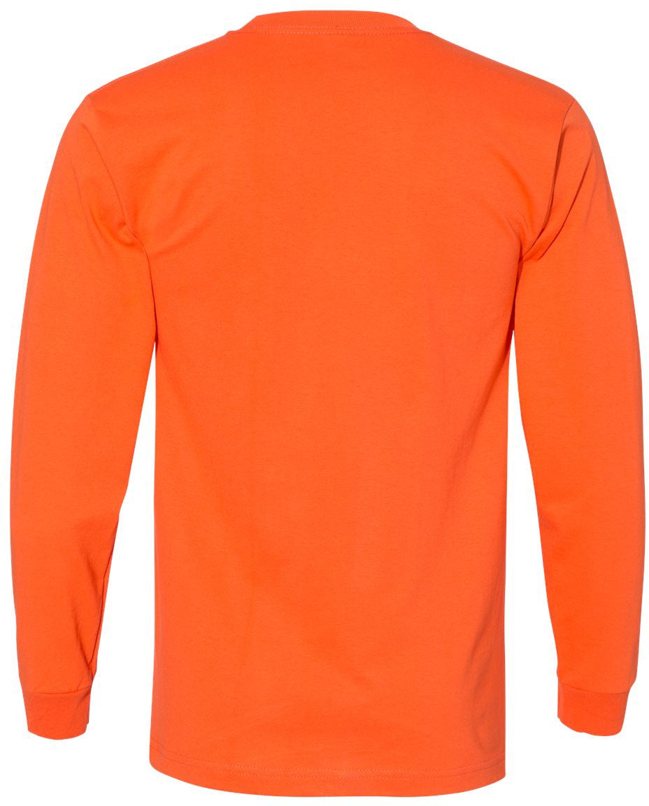 no-logo Bayside USA-Made Long Sleeve TShirt with a Pocket-Men's T Shirts-Bayside-Thread Logic