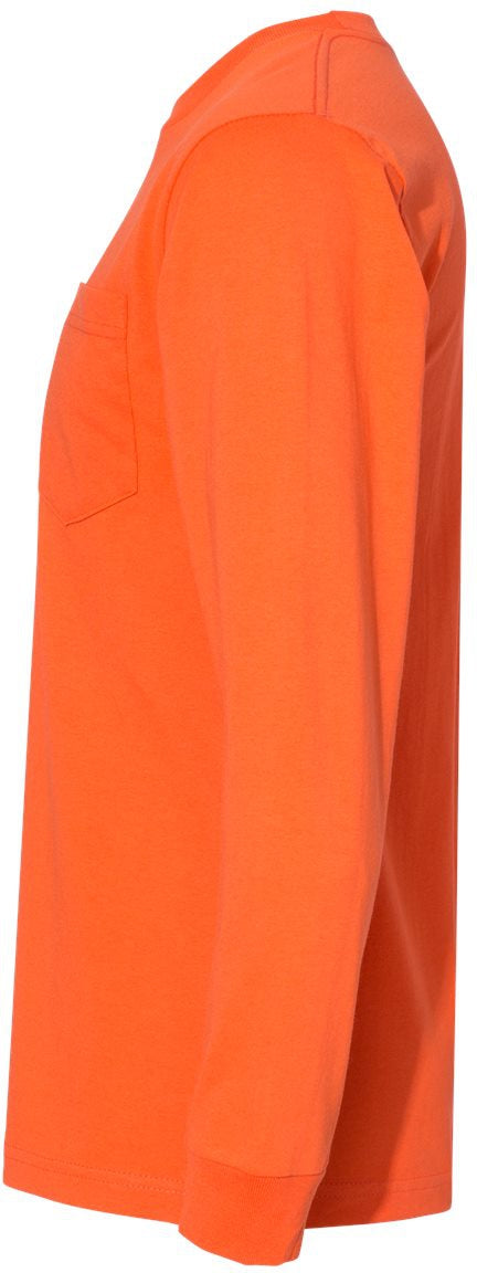 no-logo Bayside USA-Made Long Sleeve TShirt with a Pocket-Men's T Shirts-Bayside-Thread Logic