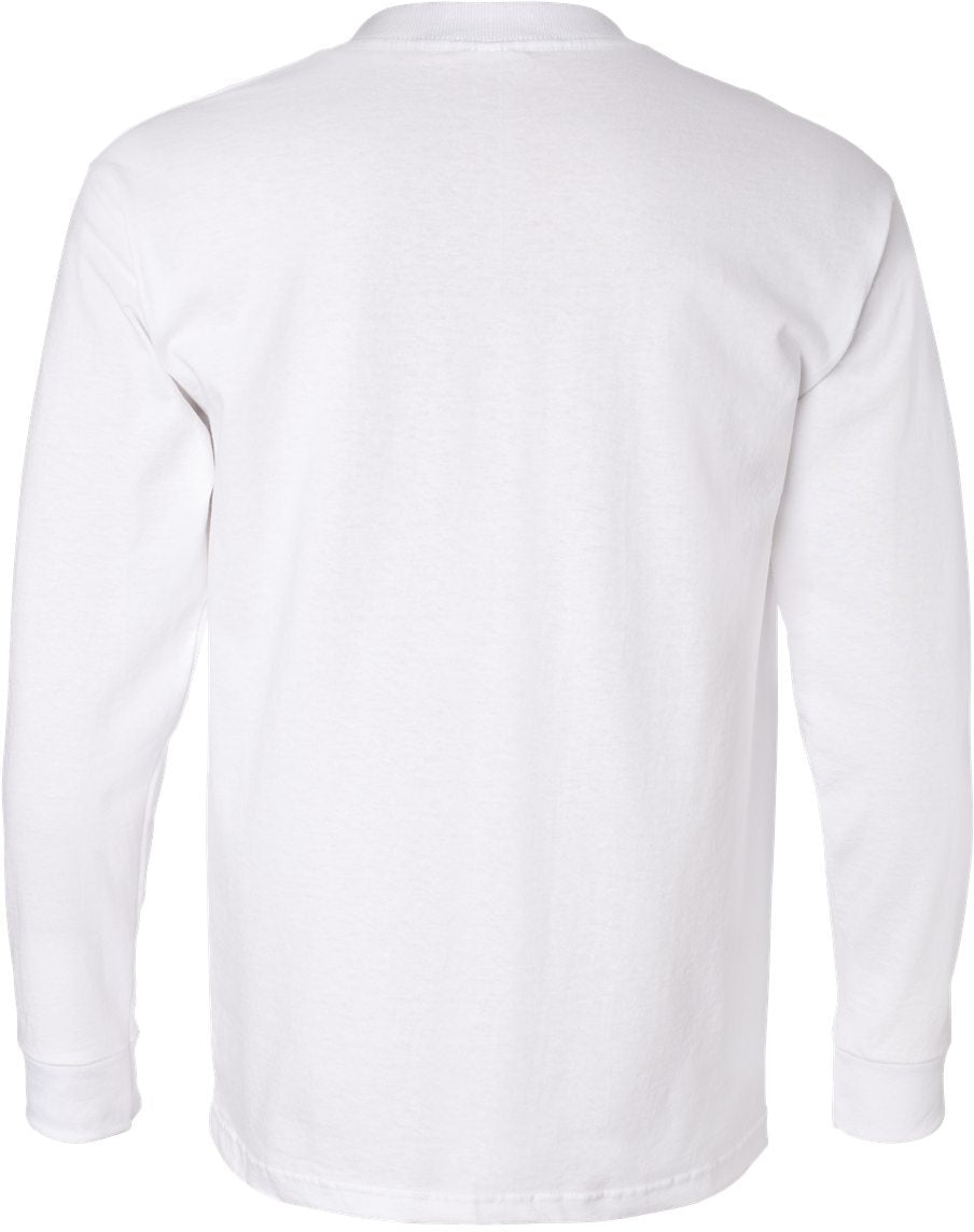 no-logo Bayside USA-Made Long Sleeve TShirt with a Pocket-Men's T Shirts-Bayside-Thread Logic