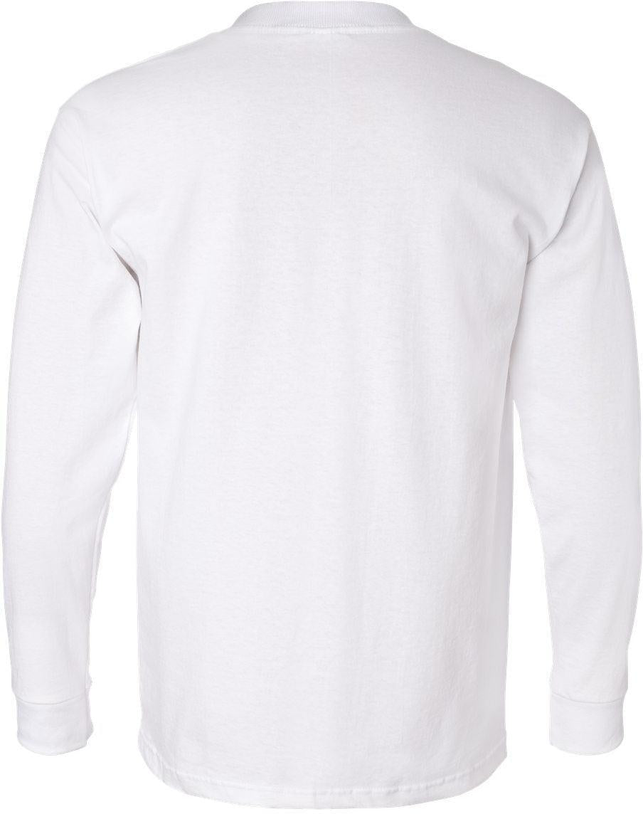 no-logo Bayside USA-Made Long Sleeve TShirt with a Pocket-Men's T Shirts-Bayside-Thread Logic