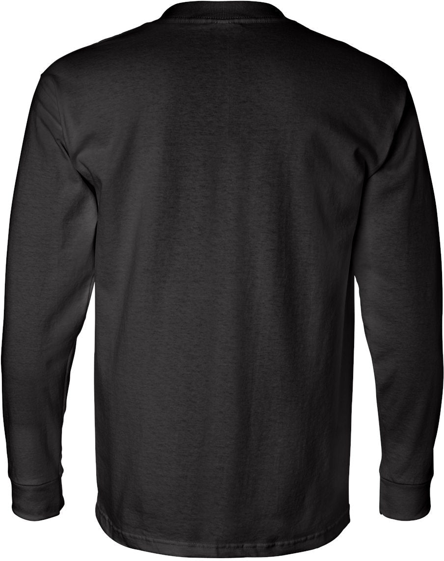 no-logo Bayside USA-Made Long Sleeve TShirt with a Pocket-Men's T Shirts-Bayside-Thread Logic