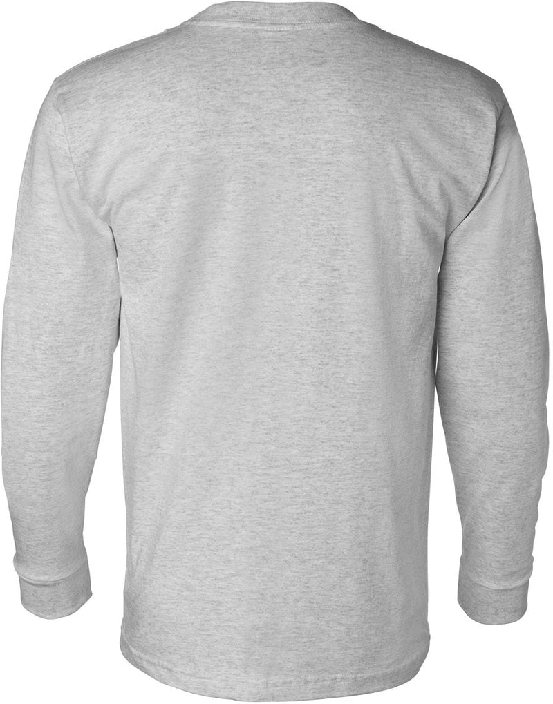 no-logo Bayside USA-Made Long Sleeve TShirt with a Pocket-Men's T Shirts-Bayside-Thread Logic