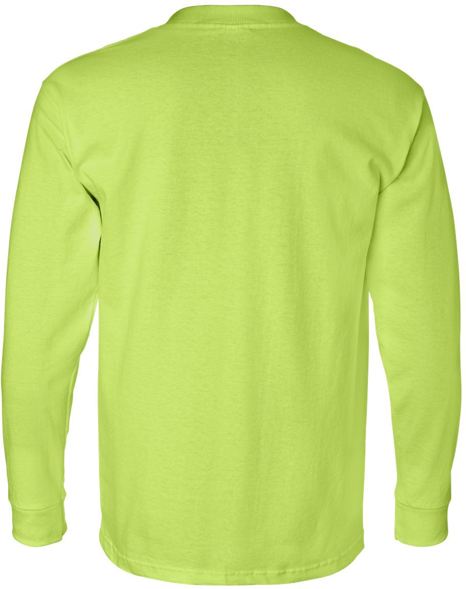 no-logo Bayside USA-Made Long Sleeve TShirt with a Pocket-Men's T Shirts-Bayside-Thread Logic
