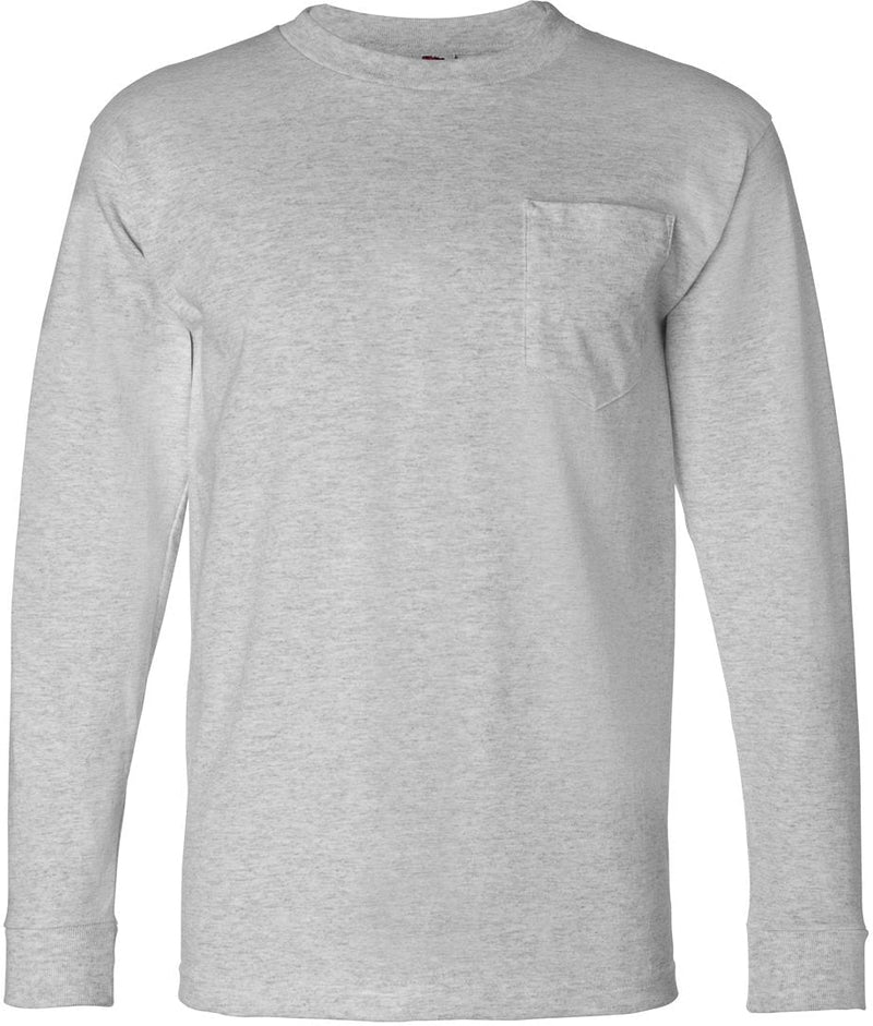 Bayside USA-Made Long Sleeve TShirt with a Pocket