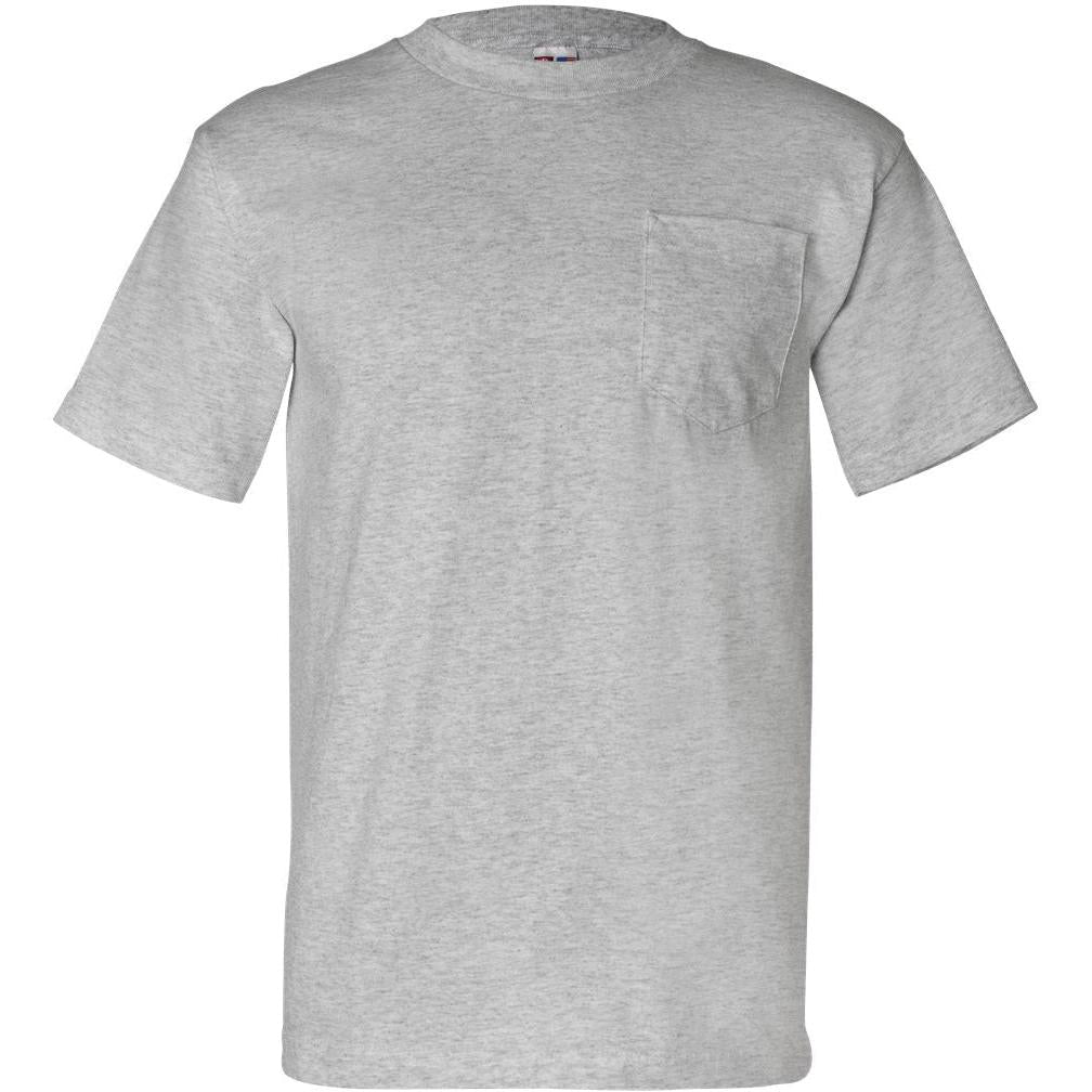 no-logo Bayside USA-Made Short Sleeve TShirt with a Pocket-Polos-Bayside-Dark Ash-S-Thread Logic